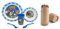 Sonic The Hedgehog Cartoon Character Dinner Tableware Set 5pcs Plate, Bowl, Cup & Cutlery, BPA Free re-usable Plastic Microwave Safe Includes Half Size 12pcs Pencil Set (Sonic)