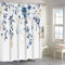 MIRRORANG Rideau de Douche Fleur Bleu, Rideau de Douche Floral Ensemble de 12 Crochets, Rideaux de Salle de Bain Tissu Durable Lavable en Machine,183x183cm