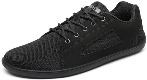 SAGUARO Barefoot Zapatillas Luck Ⅰ- Barefoot Hombre Calzado de Trail Mujer Calzado Descalzo Flexibles Zapatillas Casual para Caminar Zapatillas para Andar con Wide Tox Box DuckStride Negro,GR.46
