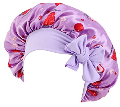 Kinder Jungen Hut Mütze Haar Turban Wickel Turban Hüte Bad Duschhaube Badehut Haarschutz Duschhauben Schlummertrunk Schwitzen Anzug (Purple, One Size)