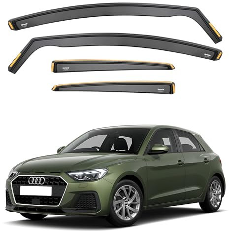 ISPEED Wind Deflectors for Audi A1 MK2 2019-2024 5 Door Hatchback 4pc - Keep Your Car Ventilated in Rain - Reduce Wind Turbulence - Tinted In-Channel
