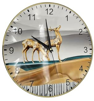 DC VOLTAGE Wanduhr Kreativer Stil Neues Licht Luxus Wohnzimmer Dekorative Malerei Wanduhr Veranda Uhr für Wohnzimmer Schlafzimmer Büro (Stil - 1)