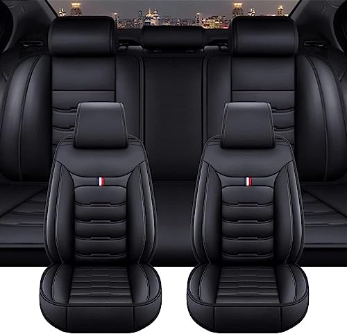 GSDOMJ Autositzbezüge passend für SEAT Leon Cupra 280 (5F) / Leon Ecomotive (5F) / Leon FR Sports (5F) / Leon SC Cupra (5F) Echtes Leder, wasserdicht und atmungsaktiv, 5-Sitz-Sitzbezug, Autoteile