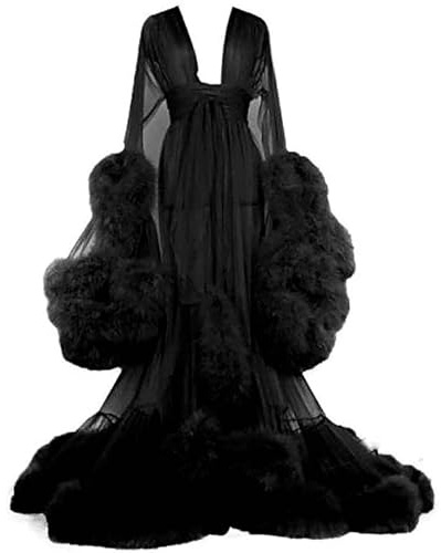 MHNFGDSE Damen Sexy Lange Dessous Robe Transparente Partei Schlafanzug Langer Norwegen Robe Braut Hochzeit Schal Re-Name Erstklassesch!