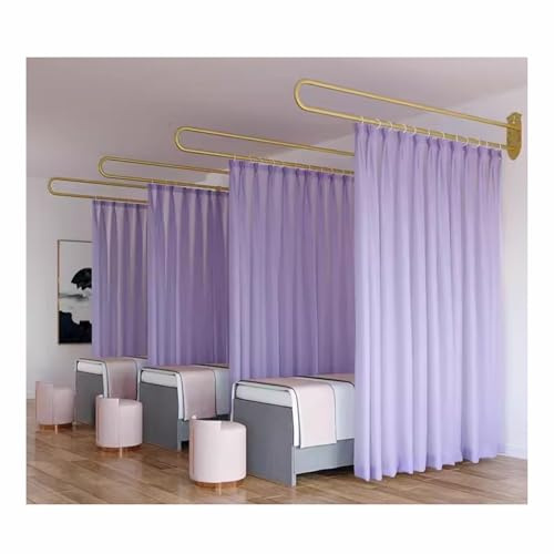 XILYZMO Rideaux Flexibles D'intimité, Spa Labo Rideau Séparation Pièces, Métal Support Monté Au Mur Rideaux, pour Salon Beauté Salon Beauté Rideau Séparation Rideau Séparation (Couleur : Mauve, Tail