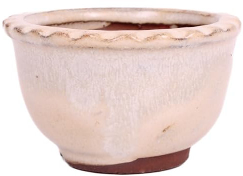 Bonsai - Kaskadenschale 8 Ø x 4.5 cm - rund - Creme 50196