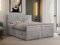 MKS MEBLE Boxspringbett 180x200 Mit Bettkästen, Matratze und Topper, Polsterbett Mit Bettkasten - PERA - Hellgrau Velvet - H4