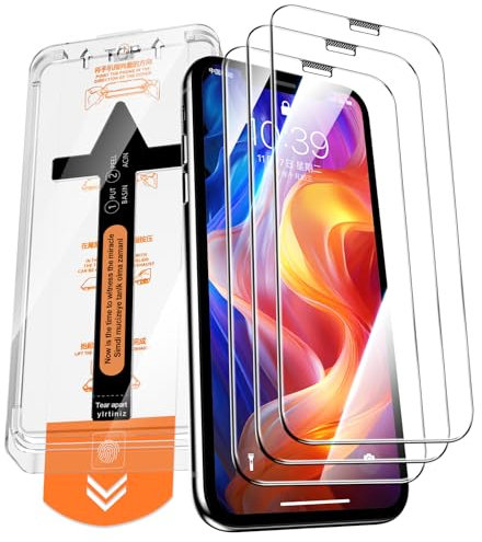 QUESPLE [3 Pièces] Verre Trempé pour iPhone 11 Pro/XS/X, Haute Qualité Couverture Complète, Dureté 9H, Sans Bulles, Film Protection écran, Avec Kit d’Installation Facile