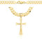 AMAR OPRAVA goldketten herren kreuz 585, Kette Herren 925/585 - goldkette herren 585 massiv - Kreuz Kette 50 cm - Goldkette Kreuzkette - Halskette Herren dicke 6,5 mm Panzerung