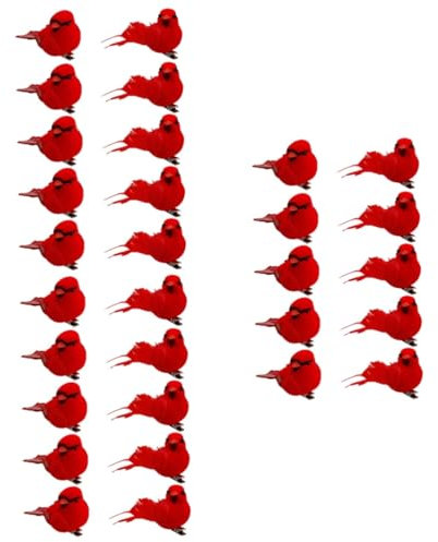 IMIKEYA 30 STK Weihnachten roter Vogel Anhänger Weihnachtsdekorationen gewürzeset weihnachtsvögel mittelstücke weihnachtskardinal floral rot Christbaumschmuck Vögel DIY Dekoration Schaum