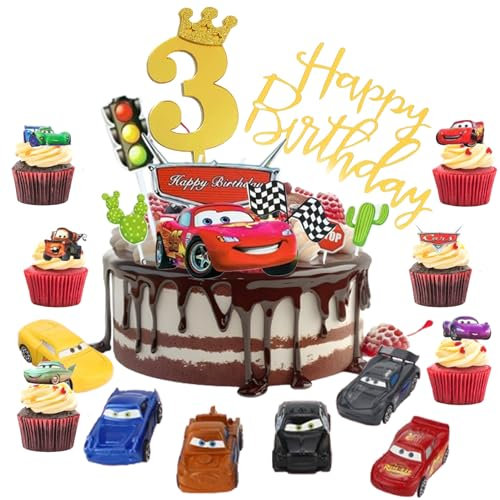 Car Tortendeko,Cars Tortendeko Geburtstag,27Pcs Cars Torten Deko,küchendeko Cars,Ku chen Decoration Cars Torte Topper,Tortenaufleger Cars,Cupcake Topper Geburtstag