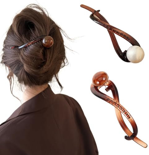 2 Piezas de Pinzas Grandes Para el Pelo, Pinza perla de una palabra, Antideslizantes, Para Cabello Grueso, Accesorios Para Peinados Para Mujeres y Niñas