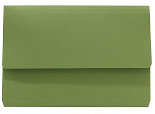 Legal Filing - Ref 713704 1/2 Flap Document Wallet, Box of 50, Made from 250gsm Strong Medium Weight Recycled Manilla, Holds A4 & Foolscap Documents, 35 x 24 cm, Green