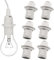Powice 6 Stück Lampenfassung E14, E14 Fassung 220V 4A, Fassung E14 mit Gewinde und Haltering für LED Lampen Glühlampen, Tischlampe Stehlampe, Weiß