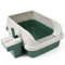 DIVCHI Cat Litter Tray Box, Litter Box, Plastic Cat Open Top Litter Tray with Scoop and Scoop Box Kitten Detachable Rim Easy Cleaning, 57.2 x 41.5 x 24.3cm