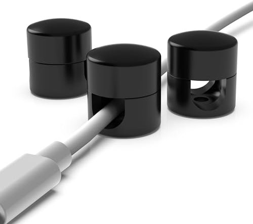 Auiremrti Kabelhalter Selbstklebend Mattschwarz Kabelclips Set Mit Schrauben, Kabelhalterung Für Schreibtisch Und Wand,Praktischer Ladekabel Organizer