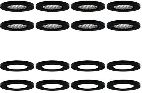 16 Pack 3/4 Shower Head Filter Gaskets & 4 Pack Rubber Washers, Leak-Proof Seal for 1/2 Fixed Shower Heads & Handheld Shower Hoses