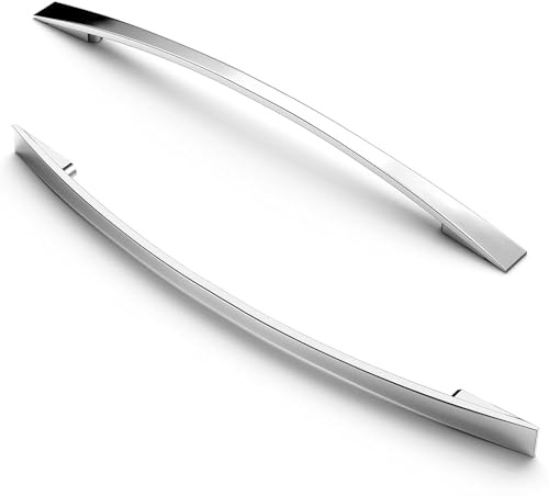 ELEBUILD 6 Stück Chrom Glänzend Möbelgriffe, 192mm Lochabstand | Moderne Schrankgriffe Schranktürgriffe Küchengriffe für Kleiderschränke, Schubladen, Schranktüren, Kommoden und Badmöbel