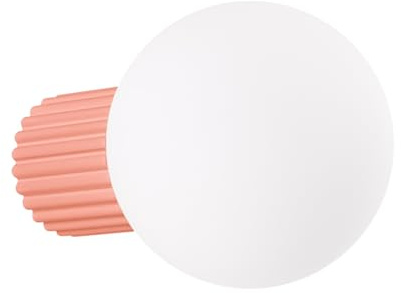 SOLLUX lighting Wandleuchte Innen - Wandlampe Aluminium Glas -1 Flammig - LED Lampe Glühbirne - Apricot Halo