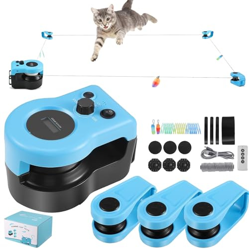 Mocoli Giocattolo Per Gatti, Giocattolo Elettrico Ricaricabile Per Gatti Set Di Giochi Interattivi Intelligenti Automatico/Telecomandato Velocità Regolabile Con batterie ricaricabili da 2000 mAh