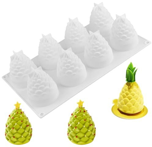 MEZHEN Silikonformen Tannenzapfen Backform Kuchenform Silikon Form Weihnachten Kuchenbackform Mousse Schokoladenformen Dessert Geburtstag Hochzeit Motivbackformen