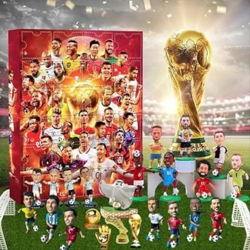 Fußball Adventskalender 2025, 24 Tage Weihnachten Countdown Kalender Adventskalender Fußball inklusive 24 Fußball Zubehör, für 2025 Fußball der Weihnachtsgeschenke