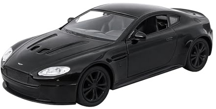 Toi-Toys Aston Martin Vantage Modellauto 12cm aus Metall mit Rückzugmotor Modell Auto Spielzeugauto Spielzeug 4-Varianten 65 (Schwarz)