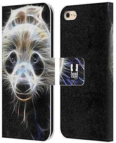 Head Case Designs Panda Wildfeuer Leder Brieftaschen Handyhülle Hülle Huelle und Passende Designer Hintergrundbilder kompatibel mit Apple iPhone 6 / iPhone 6s