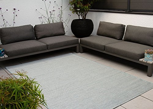 Steffensmeier Outdoor Teppich Visby | Für Balkon und Terasse | Uni Türkis, Größe: 200x290 cm