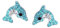 FIVE-D Kinder Ohrringe Delfin aus Kristall 925 Sterling Silber (Blau-Weiss)