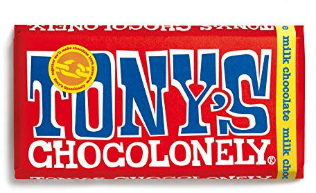 Tony's Chocolonely Milk Chocolate Bar - 180g Belgian Fairtrade Chocolate, Gift, 32% Cocoa, Vegetarian