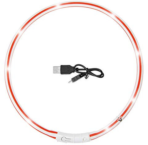 Karlie Visio Light LED Schlauchhalsband L: 20 - 70 cm rot-weiss