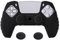 eXtremeRate PlayVital Hülle für ps5 Controller,Schutzhülle ergonomisches Case Griffe Skin,2 Stück Schwarze Stick Aufsätze für PS5 Controller(Guardian Edition,Schwarz)