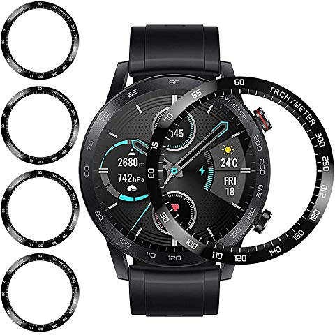 Msm-case Lot de 4 films de protection d'écran compatibles avec Honor Watch Magic 46 mm, toucher sensible, application facile, film glacé, sans bulles, installation facile, couverture complète