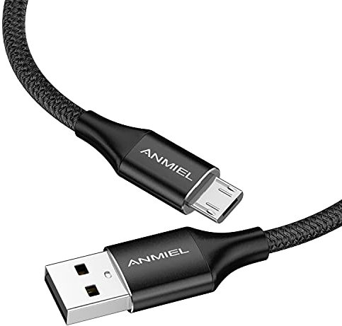 ANMIEL Micro USB Cable 3M 2.4A Fast Charging Nylon Braided USB Charger Lead,Android Charger Cable for Amazon Kindle, Kindle Fire, Fire HD Tablets Samsung Galaxy S7/S6/S5 J7 More Android Devices