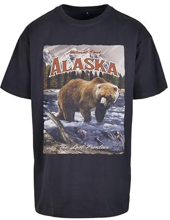 Mister Tee Alaska Vintage Oversize Tee, Navy, S