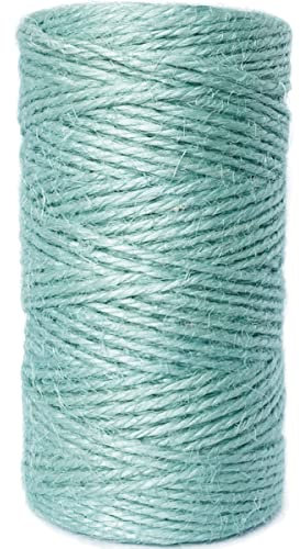Farbige Jute-Schnur, 100 m, langlebig, natürliches Jute-Seil, perfekt für Kunsthandwerk, Einmachgläser, Messergriff, Geschenkverpackung, Hochzeitsdekorationen, Zuhause, Garten, Geschenke, Arktis Blau