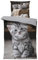 one-home Bettwäsche 135x200 cm Mikrofaser Bettbezug Fotodruck modern weich und kuschelig für Sommer und Winter geeignet, Farbe:Katzen grau, Größe:4 teilig 135x200 cm