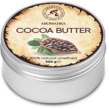 Cocoa Butter 400g - Kakaobutter Unraffiniert - Native Rein & Natürlich - Kakaobutter für Lippenpflege - für Schönheit - Pflege für Gesicht - Körper - Haare