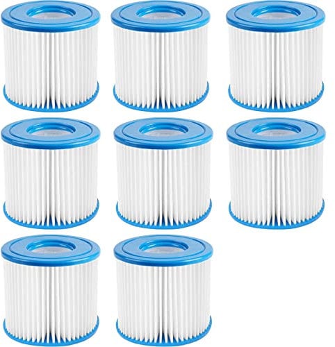 Macaberry Cartuchos de filtro tipo D de repuesto compatibles con Intex, Summer Waves D Filter, compatible con FS-350 RP-350 RP-400, RP-600, RX-600, SFS-600 (paquete de 8)