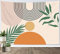 LB Abstrakt Wandteppich Grüns Blatt Wandtuch Mitte des Jahrhunderts Wandbehang Minimalistische Creme Tapisserie für Wohnzimmer Schlafzimmer Wohnheim Wanddeko,235x180cm
