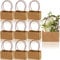 DEAYOU 10 Pack Kraft Paper Flower Gift Bags, Brown Bouquet Bag Box with Handle, Small Brown Paper Carrier Tote Bags with Waterproof Lining for Floral Arrangements, Party Favor, Ultra Thick,22×10×5.3cm