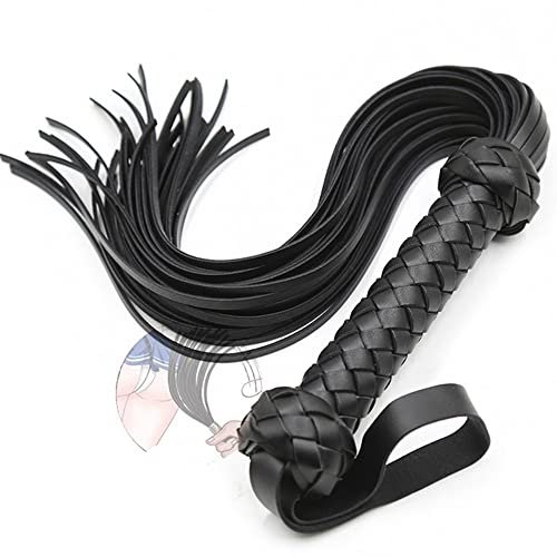 Frusta da cavallo in pelle Frusta da equitazione Coppia Happy Sports Fitness (Nero)