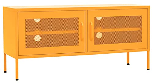 vidaXL TV Cabinet Mustard Yellow 105x35x50 cm Steel