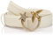 Pinko Damen Love Berry H3 Belt Kalbs-Set Gürtel, Z14u_White Seta-Shiny Gold, M