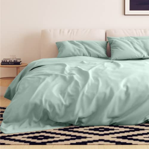 Emma Essentials Mikrofaser Bettwäsche mit 1 Bettbezug 155x220 cm und 1 Kissenbezug 40x70 cm, 2-teilig, Hellgrün