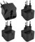 Adattatore da Viaggio Svizzera Tipo J, 4 Pezzi Presa Adattatore Universale da Viaggio, Travel Adapter Spina a 2 Pin su Presa Svizzera a 3 Pin, Adattatore Spina Swiss, Approvato CE Black
