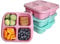 MEEYUU Snack-Behälter, 4 Fächer, Bento-Snack-Box, wiederverwendbare Mahlzeiten-Vorbereitung, Lunch-Behälter für Kinder und Erwachsene, geteilte Lebensmittel-Aufbewahrungsbehälter für Schule, Arbeit,