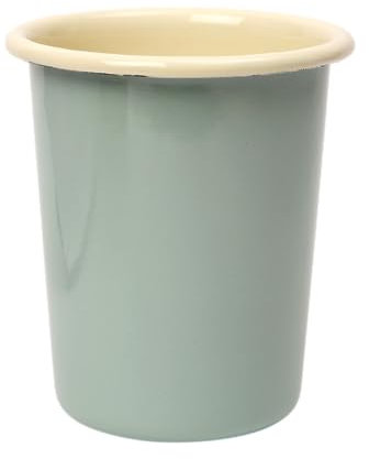 Retro Vintage Enamelware Bathroom Beaker/Toothbrush Holder - SAGE GREEN, SLATE GREY or PALE BLUE - 10.5 cm (Sage Green)