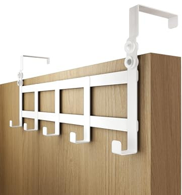 4smile Over Door Hanger – White Coat Hanger for Door Depth 4.1 cm (1.6) & 4.6 cm (1.8) - Over Door Hooks for Clothes, Coat Hooks Türhakenleiste Budget Weiß austauschbar 41_46mm UK